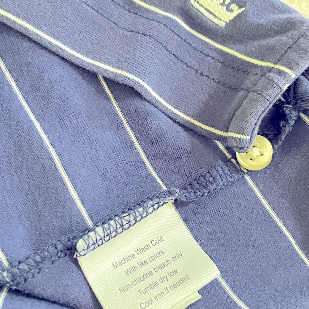 Peter Millar Seaside Wash Blue/White Striped Golf Polo. Men’s Large. Cotton. - Picture 6 of 6